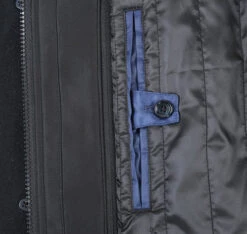 English Laundry Black Slim Fit Wool Blend Short Coat With Detachable Full Zipper -Sapphire Dress Shop EL84 01 001 4