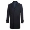 English Laundry Navy Slim Fit Wool Blend Long Overcoat -Sapphire Dress Shop EL84 10 410