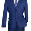 Nola Collection - Twilight Blue Regular Fit 2 Piece Suit Flat Front Pants With 2″ Elastic Waist Band
