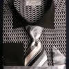 French Cuff Printed Tone On Tone Shirt In Black/White With Tie, Cuff Links And Handkerchief -Sapphire Dress Shop FRV4127P2 5