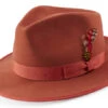 Cognac Dress Hat Wool Wide Brim