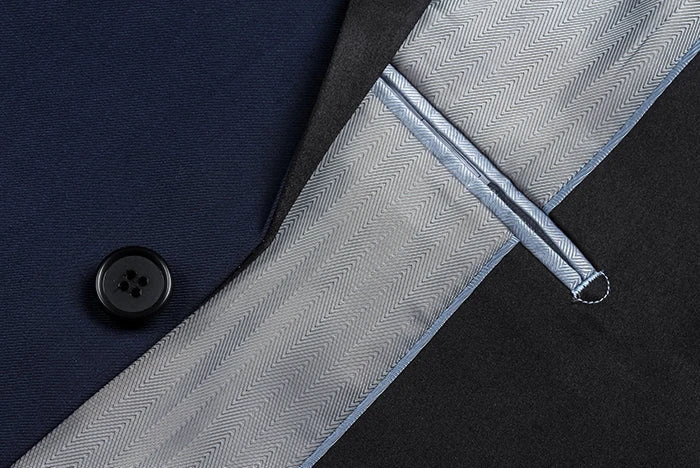 (38L) Blue 2 Piece Tuxedo Shawl Lapel Slim Fit 8 (38L) Blue 2 Piece Tuxedo Shawl Lapel Slim Fit - Image 6