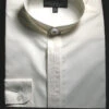 Men's Banded Collar Embroidered Shirt In Ivory 2 Men's Banded Collar Embroidered Shirt In Ivory -Sapphire Dress Shop IVORY