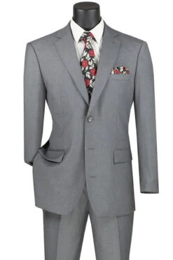 (40L) Regular Fit 2 Piece Suit 3 Button In Gray