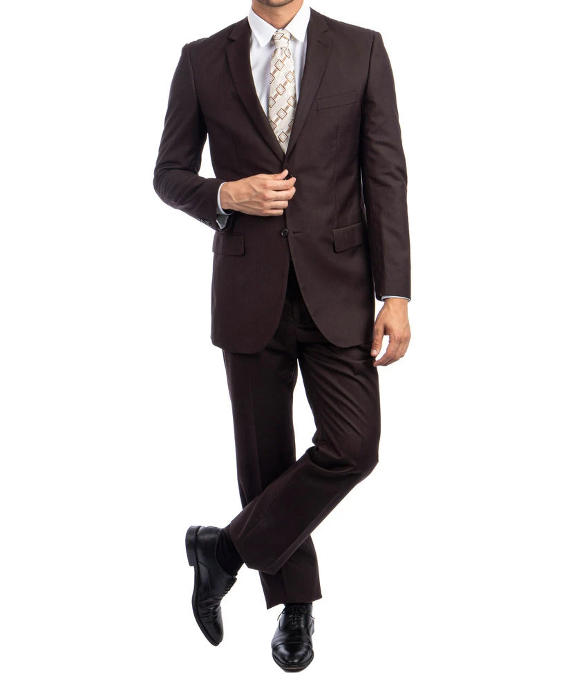 Bacchus Collection - Regular Fit Suit 2 Button 2 Piece In Chocolate 3 Bacchus Collection - Regular Fit Suit 2 Button 2 Piece In Chocolate