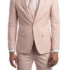 Blush Solid Color 3 Piece Slim Fit Suit 1 Button Peak Lapel 2 Blush Solid Color 3 Piece Slim Fit Suit 1 Button Peak Lapel -Sapphire Dress Shop M255US 07 BLUSH