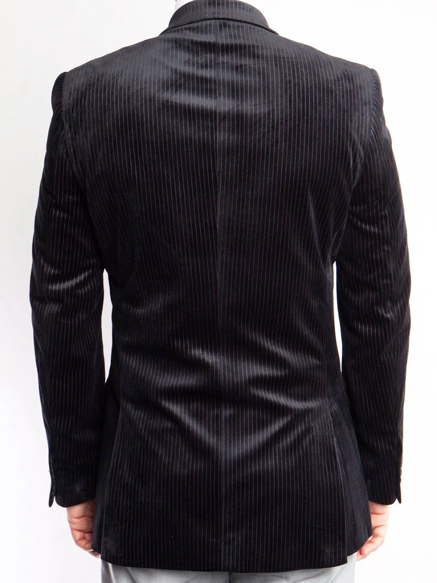 Empire Collection - Black Velvet Stripe Sports Coat Modern Fit 4 Empire Collection - Black Velvet Stripe Sports Coat Modern Fit - Image 2