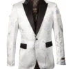 (XL, 2XL, 5XL) Empire Collection - White And Silver Slim Fit Floral Pattern Sports Coat -Sapphire Dress Shop ME266H 03 32033 728e2824 c932 453d b89d 78eff08257fe