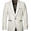 Empire Collection - White Floral Solid Pattern Sports Coat Slim Fit -Sapphire Dress Shop ME277H 01S