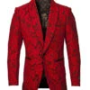Empire Collection - Red Floral Solid Pattern Sports Coat Slim Fit -Sapphire Dress Shop ME277H 02S