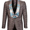 Empire Collection - Brown Slim Fit Satin Shawl Lapel Sports Coat Limited Edition -Sapphire Dress Shop ME321H 02