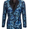 Empire Collection - Slim Fit Turquoise Paisley Pattern Double Breasted Blazer 1 Empire Collection - Slim Fit Turquoise Paisley Pattern Double Breasted Blazer -Sapphire Dress Shop ME328H 01 S