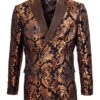 Empire Collection - Slim Fit Rust Paisley Pattern Double Breasted Blazer -Sapphire Dress Shop ME328H 2 S