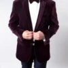 Men's Regular Fit Blazer 2 Button With One Welt Chest Pocket Wine 2 Men's Regular Fit Blazer 2 Button With One Welt Chest Pocket Wine -Sapphire Dress Shop MJ111 03