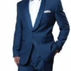 Blue Slim Fit Tuxedo With Satin Shawl Lapel 1 Button 2 Blue Slim Fit Tuxedo With Satin Shawl Lapel 1 Button -Sapphire Dress Shop MT146S 05blue