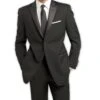Slim Fit Black 2 Piece Tuxedo With Black Satin Peak Lapel
