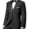 Regular Fit Black 2 Piece Tuxedo With Satin Lapel 2 Regular Fit Black 2 Piece Tuxedo With Satin Lapel -Sapphire Dress Shop MT202S BK
