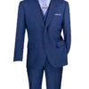 Navy Modern Fit 3 Piece Suit With Vest And Adjustable Waist Band Pants -Sapphire Dress Shop MV2K 2 NAVY PSD 1 JPG