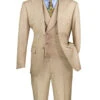 Taupe Modern Fit 3 Piece Suit With Vest And Adjustable Waist Band Pants -Sapphire Dress Shop MV2K 2 TAUPE JPG