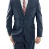 Arezzo Collection - 100% Wool Suit Modern Fit Italian Style 2 Piece In Indigo 2 Arezzo Collection - 100% Wool Suit Modern Fit Italian Style 2 Piece In Indigo -Sapphire Dress Shop MW246 04