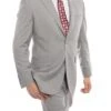 Arezzo Collection - 100% Wool Suit Modern Fit Italian Style 2 Piece In Gray 2 Arezzo Collection - 100% Wool Suit Modern Fit Italian Style 2 Piece In Gray -Sapphire Dress Shop MW246 05