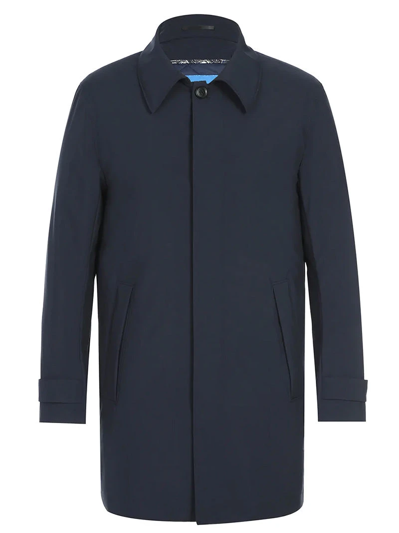 PELAGO Standard Collar Functional Trench Coat With Removable Quilted Liner In Navy 3 PELAGO Standard Collar Functional Trench Coat With Removable Quilted Liner In Navy