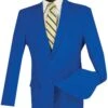 Royal Blue Slim Fit Men's 2 Piece Business Suit 2 Button 2 Royal Blue Slim Fit Men's 2 Piece Business Suit 2 Button -Sapphire Dress Shop S 2PP Royal