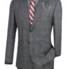 Slim Fit 2 Piece Suit Charcoal Glen Plaid Pattern Matching Pants 2 Slim Fit 2 Piece Suit Charcoal Glen Plaid Pattern Matching Pants -Sapphire Dress Shop S2RW 1 CHARCOAL