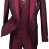 Ruby Slim Fit 3 Piece Suit 1 Button With Double Breasted Vest -Sapphire Dress Shop SV2R 6 RU