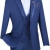 Leonardo Collection - Slim Fit Tuxedo 2 Buttons 3 Piece Suit Blue 2 Leonardo Collection - Slim Fit Tuxedo 2 Buttons 3 Piece Suit Blue -Sapphire Dress Shop SV2T 8 BLUE JPG 800x1200 1