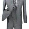 Slim Fit Suit 3 Piece With Double Breasted Vest Glen Plaid In Medium Gray -Sapphire Dress Shop SV2W 5 MG S