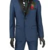 Blue Ultra Slim Fit Tuxedo 2 Buttons 2 Piece 1 Blue Ultra Slim Fit Tuxedo 2 Buttons 2 Piece -Sapphire Dress Shop T US900 blue detail