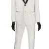 White Ultra Slim Fit Tuxedo 2 Buttons 2 Piece 2 White Ultra Slim Fit Tuxedo 2 Buttons 2 Piece -Sapphire Dress Shop T US900 white detail
