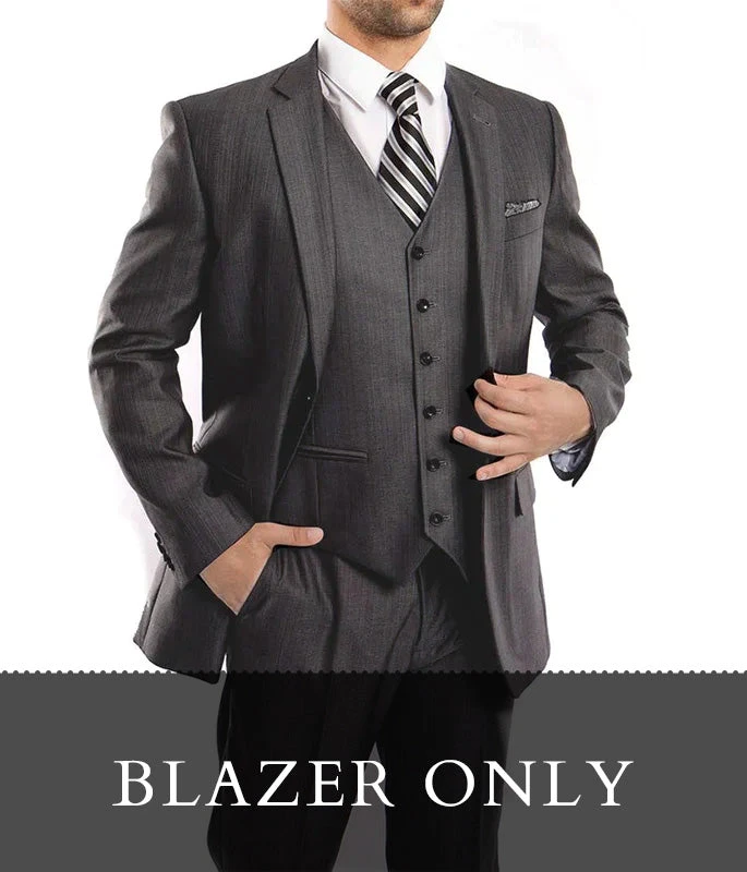 (40R Blazer) Steel Modern Fit 2 Button Blazer 3 (40R Blazer) Steel Modern Fit 2 Button Blazer
