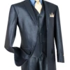 Nautilus Collection - Shiny Regular Fit Men's Suit 3 Piece 2 Button In Midnight Blue 2 Nautilus Collection - Shiny Regular Fit Men's Suit 3 Piece 2 Button In Midnight Blue -Sapphire Dress Shop V2RR 1 MidnightBlue