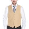Vanderbilt Collection- Classic Dress Vest 5 Buttons Regular Fit In Beige 1 Vanderbilt Collection- Classic Dress Vest 5 Buttons Regular Fit In Beige -Sapphire Dress Shop VEST 201 3 BEIGE