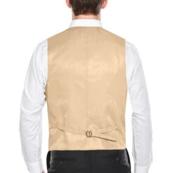 Vanderbilt Collection- Classic Dress Vest 5 Buttons Regular Fit In Beige -Sapphire Dress Shop VEST 201 3 BEIGE 2