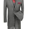 Sovana Collection - Regular Fit 3 Piece Suit 2 Button Tone On Tone Stripe In Gray 1 Sovana Collection - Regular Fit 3 Piece Suit 2 Button Tone On Tone Stripe In Gray -Sapphire Dress Shop Vinci Mens Suit V2RS 7 grey