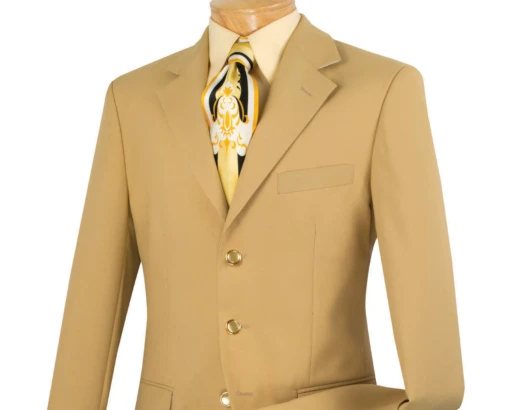 Gold Regular Fit 3 Button Blazer -Sapphire Dress Shop Z 3PP Gold