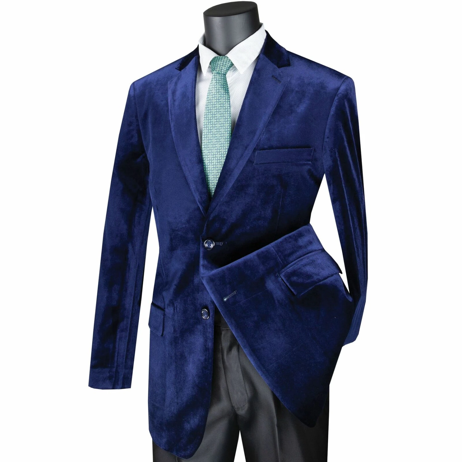 Velvet Regular Fit Fashion Jacket In Sapphire 3 Velvet Regular Fit Fashion Jacket In Sapphire