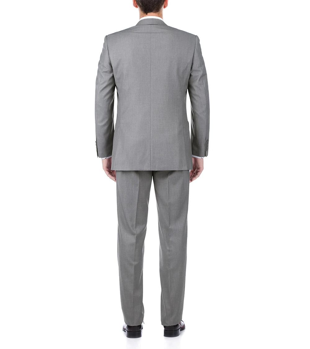 Bevagna Collection - Light Gray 100% Virgin Wool Regular Fit Pick Stitched 2 Piece Suit 5 Bevagna Collection - Light Gray 100% Virgin Wool Regular Fit Pick Stitched 2 Piece Suit - Image 3