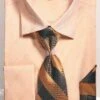 French Cuff Regular Fit Shirt In Tan With Tie, Cuff Links And Handkerchief 2 French Cuff Regular Fit Shirt In Tan With Tie, Cuff Links And Handkerchief -Sapphire Dress Shop dn82m tan