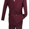 Atlantis Collection - Burgundy Regular Fit Double Breasted 2 Piece Suit