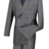 Alexander Collection - Gray Double Breasted 2 Piece Suit Regular Fit Glen Plaid 2 Alexander Collection - Gray Double Breasted 2 Piece Suit Regular Fit Glen Plaid -Sapphire Dress Shop drw 1 gray 1 1024xs