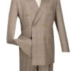 Alexander Collection - Tan Double Breasted 2 Piece Suit Regular Fit Glen Plaid 1 Alexander Collection - Tan Double Breasted 2 Piece Suit Regular Fit Glen Plaid -Sapphire Dress Shop drw 1 tan 1 1024xs