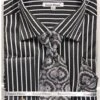 French Cuff Regular Fit Shirt Set Bold Stripe Black With Cuff Links, Tie And Hanky -Sapphire Dress Shop ds3793p2 black