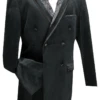 Caesar Collection - Velvet Black Double Breasted Suit Regular Fit 2 Piece -Sapphire Dress Shop f2dg 1 black