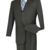 Mont Blanc Collection - Regular Fit Suit 3 Button 2 Piece In Charcoal -Sapphire Dress Shop lucci mens 3 button single breasted charcoal suit 3pp 22