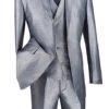 Gray Modern Fit Shiny Sharkskin 2 Button 3 Piece Suit 1 Gray Modern Fit Shiny Sharkskin 2 Button 3 Piece Suit -Sapphire Dress Shop mv2r 1 gray s