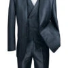 Midnight Blue Modern Fit Shiny Sharkskin 2 Button 3 Piece Suit -Sapphire Dress Shop mv2r 1 midnight blue s